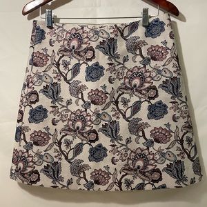 LOFT floral print midi skirt